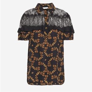 Sandro Floral and Butterfly Lace Top